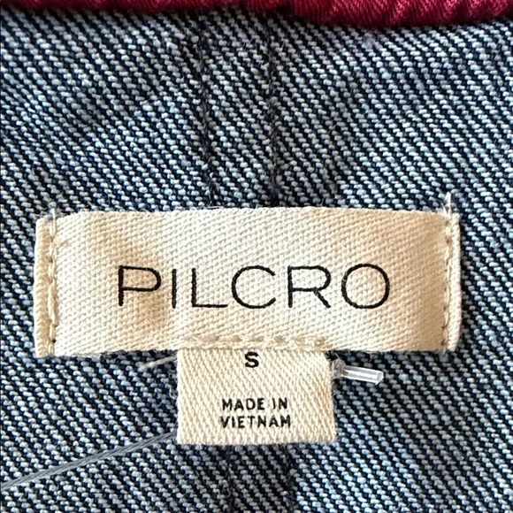 Anthropologie Pilcro Contrast Denim Vest  Top with Red Accents SIZE SMALL NEW - Picture 6 of 8